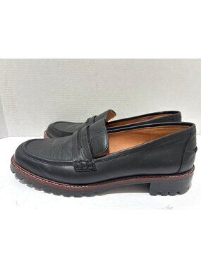 Madewell Womens The Corinne Lugsole Loafers black leather chunky lug sole sz 8.5